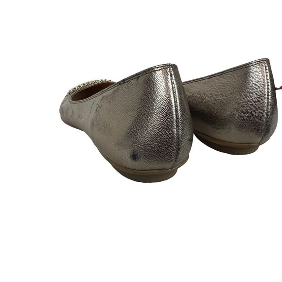 Sofft Women's Ballet Flats Shoes w Chain Strip on Front  Size 7.5  Gold Leather - Picture 5 of 14